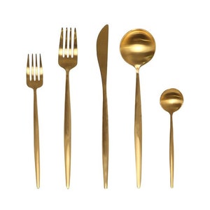 Matte Goa Gold Flatware 5 piece set