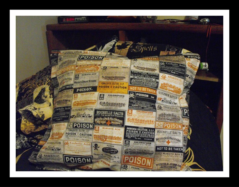 Decorative Pillow Top Gothic Victorian Newsprint Ads Poison Etsy