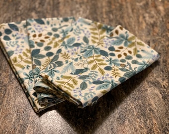 Servilletas de tela Verte Cream Rifle Paper Co, juego de 2 y 4, servilletas de tela combinables, colección Vintage Garden.