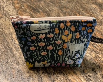 Kitty Zipper Pouch, Cosmetic Bag, Travel Toiletry Pouch, Makeup Bag, Pencil Case, Gift for Her