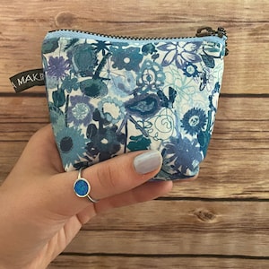 Mini Liberty of London Zipper Pouch, Liberty Makeup Bag, Flower Travel Bag, Tana Lawn Cosmetic Pouch, Floral Toiletry Bag