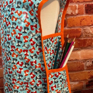 Fox Laminated Art Smock, Easy Clean Apron, Child Craft Apron, Art Apron, Art Smock for Kids, Unisex Apron, Montessori Apron, Paint Smock