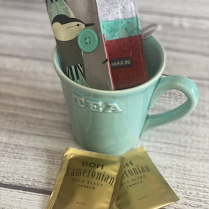 Cartera para té con diseño de pájaro carpintero, bolsa para bolsitas de té, billetera plegable de Charley Harper, regalo para amantes del té, porta bolsitas de té y tarjetero, regalo para amantes de las aves