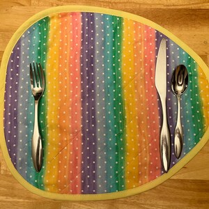 Osterei Wende-Tischset, Baumwoll-Tischset, Regenbogen-Tischset, kariertes Tischdekor