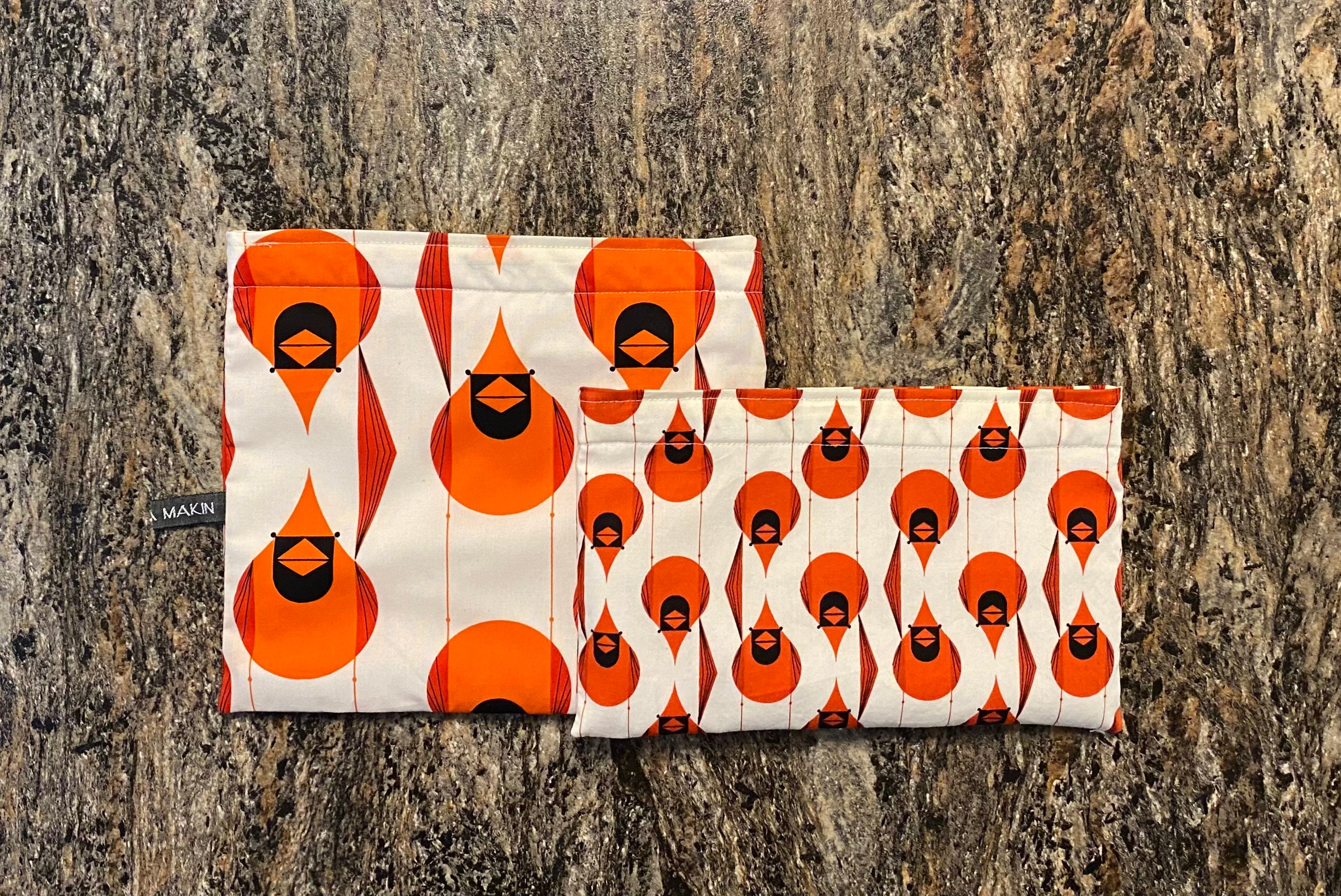 Mini Cardinal Snack Bag, Reusable Food Bag, Charley Harper Pouch ...