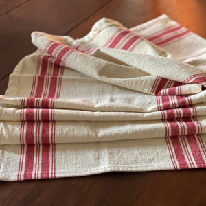 Red Striped Holiday Tablecloth, Khaki & Red Farmhouse Christmas Runner, Cotton Table Runner
