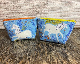 Minibolso con cremallera de unicornio, neceser, estuche para lápices de Heather Ross, monedero