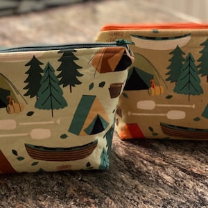 Camping Zipper Pouch, Tent Storage Bag, Canoe Cosmetic Bag