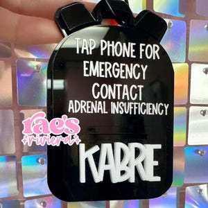 Emergency Contact Backpack Tag | Fast Shipping | Acrylic  NFC Backpack Tag | NFC Keychain | Emergency Contact NFC Keychain