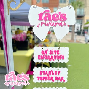 Bow Tent Display Sign | Trendy Tent Sign | Viral Pop Up Vendor Tent Sign | Market Tent Sign