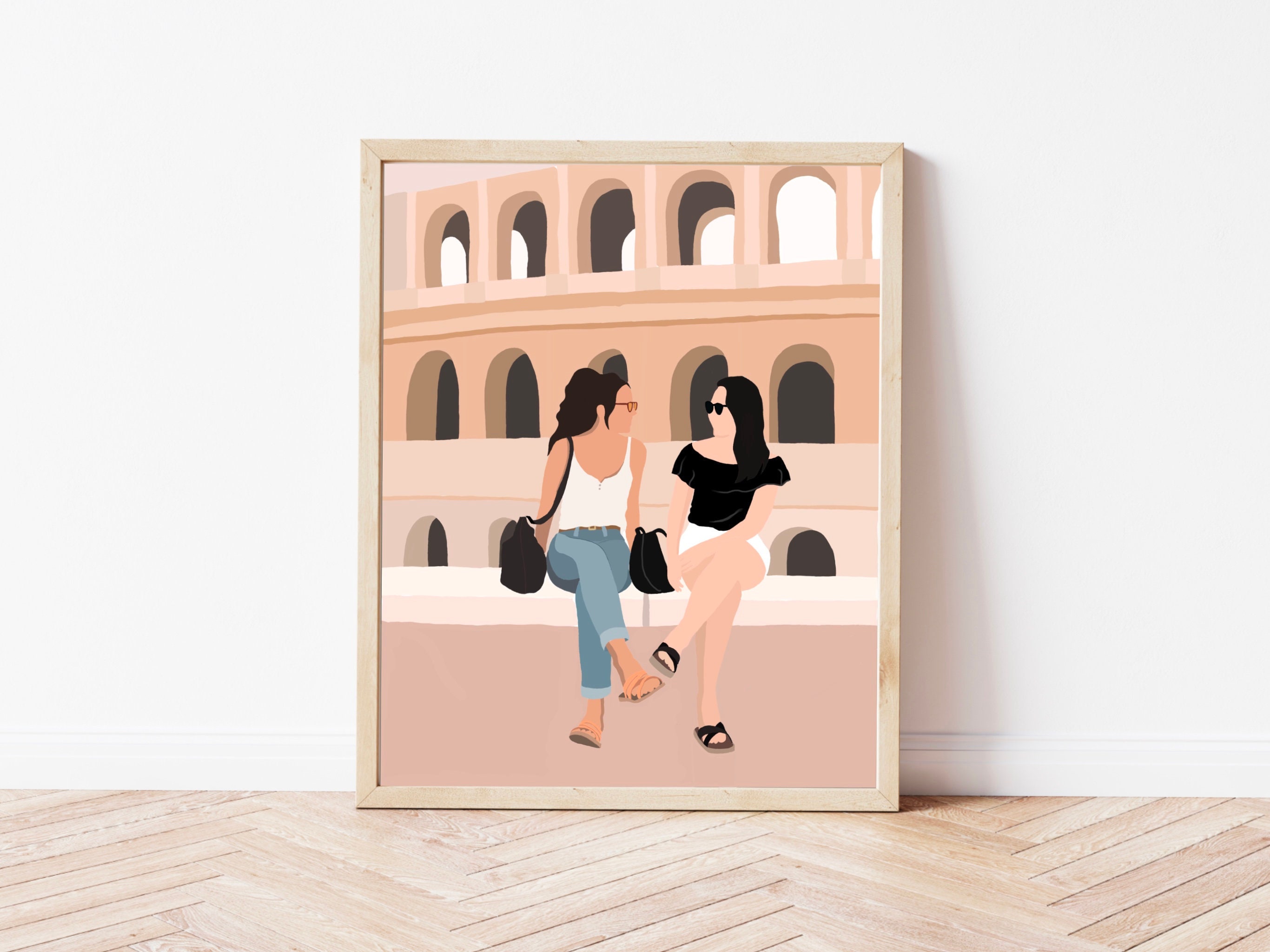 Custom Portrait With Background Printable Art Portrait | Etsy