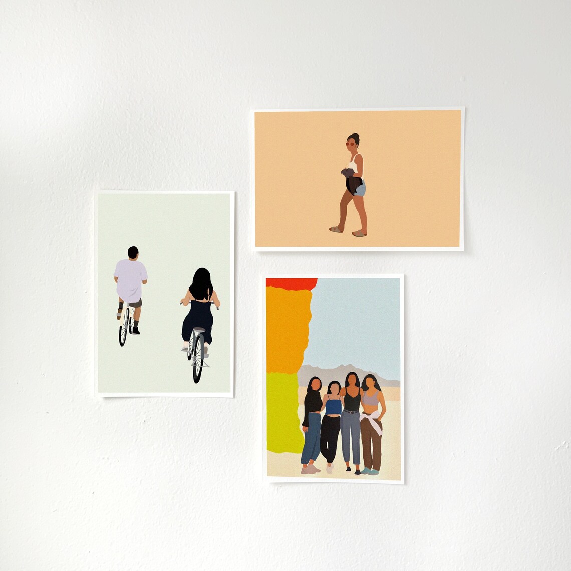 Custom Portrait with Solid Background PRINTABLE Art Portrait | Etsy