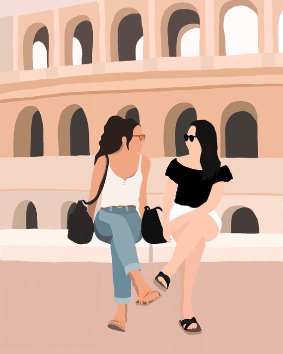 Custom Portrait with Background Printable Art Portrait | Etsy