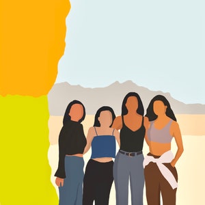 Custom Portrait With Background Printable Art Portrait - Etsy