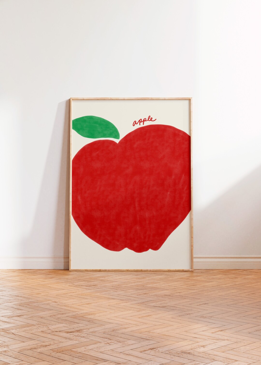 apple-wall-art-retro-food-art-print-trendy-fruit-poster-eclectic