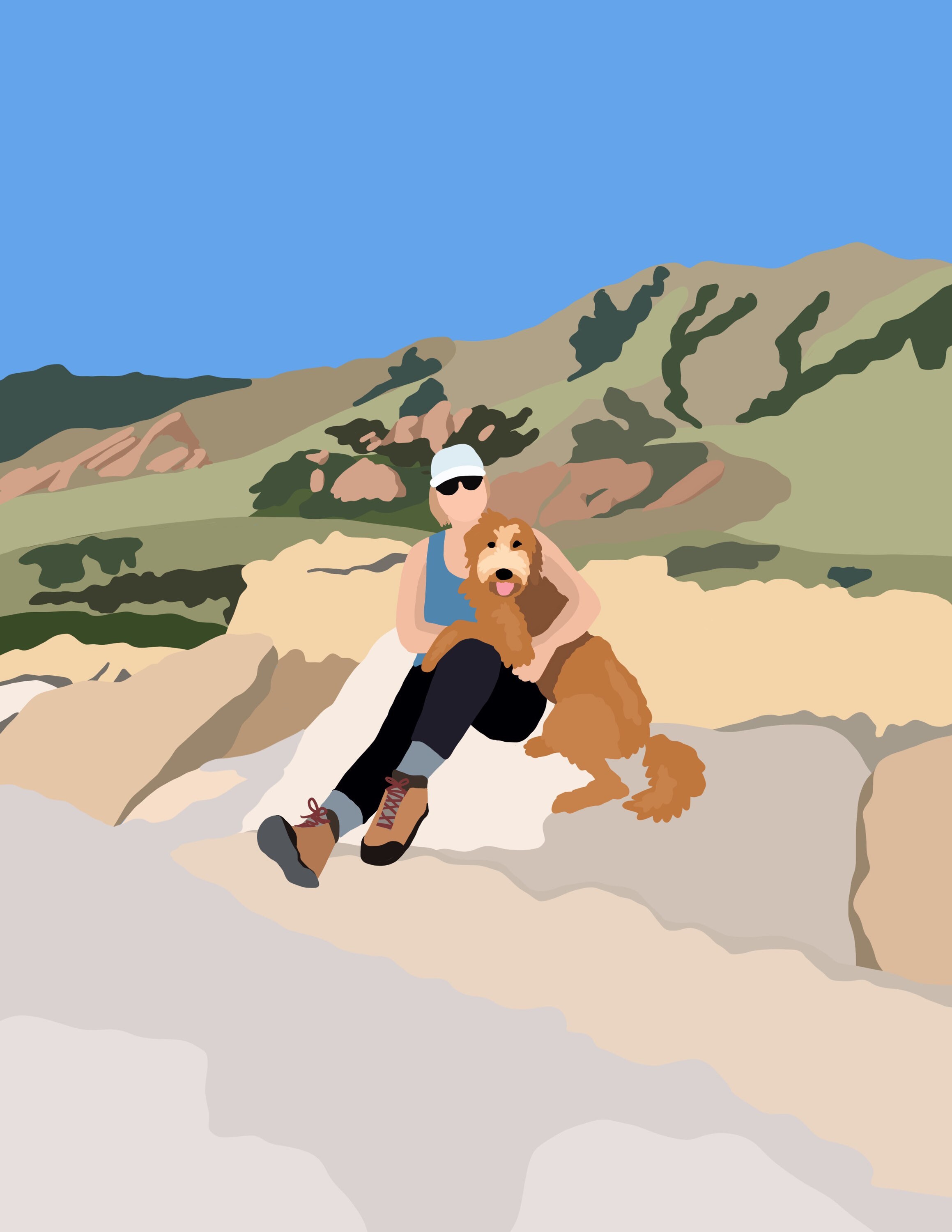 Custom Portrait With Background Printable Art Portrait | Etsy