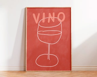 VINO Wandkunst, Prost Getränke Kunstdruck, Barwagen Poster, Wein Kunstdruck, Wandkunst für Wohnzimmer, Dinner Party Druck, Mädchen Nachtdruck