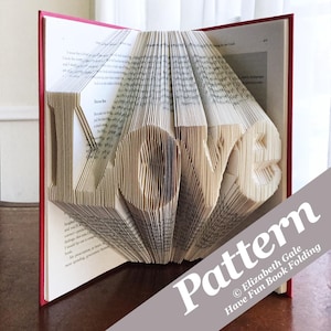 LOVE Book vouwpatroon: 200 gevouwen (400 genummerde pagina's). Digitale pdf-download. Inclusief gratis handleiding met 3 gratis patronen