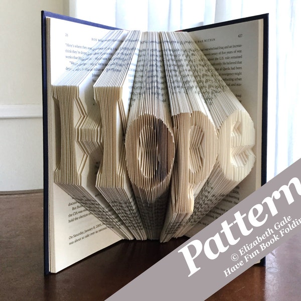 HOPE Book Folding Pattern — 200 Folds (400 numbered pages). PDF digital download. Includes free How-To Guide with 3 free patterns.