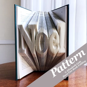 Patrón de plegado de libro NOEL: 200 pliegues (400 páginas numeradas). Descarga digital en formato PDF. Incluye guía práctica gratuita que contiene 3 patrones gratuitos