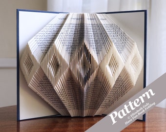 DIAMONDS Book Folding Pattern — 201 Folds (402 numbered pages). PDF Digital Download. Includes free How-To Guide with 3 free patterns.