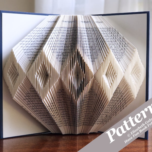 DIAMONDS Book Folding Pattern — 201 Folds (402 numbered pages). PDF Digital Download. Includes free How-To Guide with 3 free patterns.