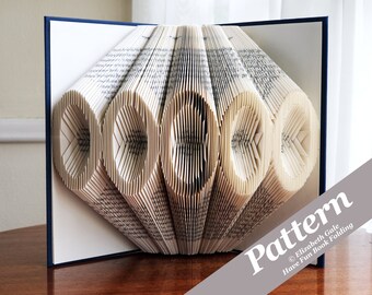 OVALS Book Folding Pattern — 201 Folds (402 numbered pages). PDF Digital Download. Includes free How-To Guide w/3 free patterns.