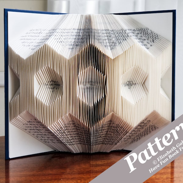 HEXAGONS Book Folding Pattern — 199 Folds (398 numbered pages). PDF Digital Download. Includes free How-To Guide w/3 free patterns.