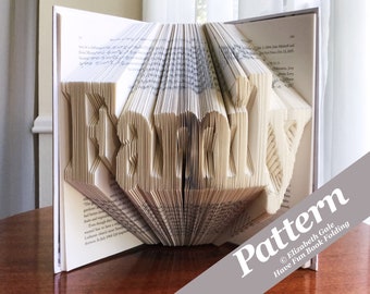 FAMILY Book Folding Pattern — 290 Folds (580 numbered pages). PDF Digital Download. Includes free How-To Guide containing 3 free patterns.