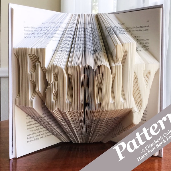 FAMILY Book Folding Pattern — 290 Folds (580 numbered pages). PDF Digital Download. Includes free How-To Guide containing 3 free patterns.