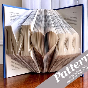 MOM or MUM w/HEART Book Folding Pattern -- 215 Folds (430 numbered pages) Digital download. Includes free How-To Guide w/3 free patterns.