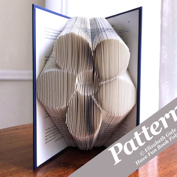 FORGET-ME-NOT Flower Book Folding Pattern — 186 Folds (372 numbered pages). Digital download. Includes free How-To Guide w/3 free patterns.