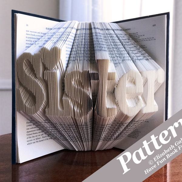 SISTER Book Folding Pattern — 301 Folds (602 numbered pages). PDF digital download. Includes free How-To Guide with 3 free patterns.