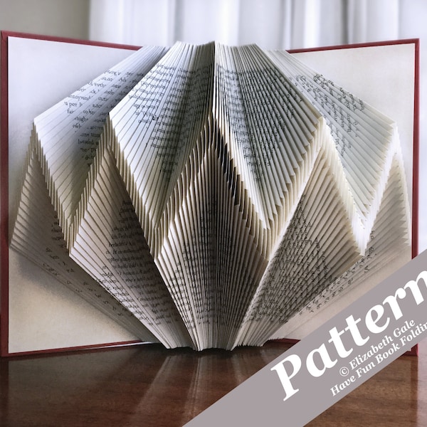 ZIGZAG Book Folding Pattern -- 159 Folds (318 numbered pages).  PDF digital download. Includes free How-To Guide with 3 free patterns.