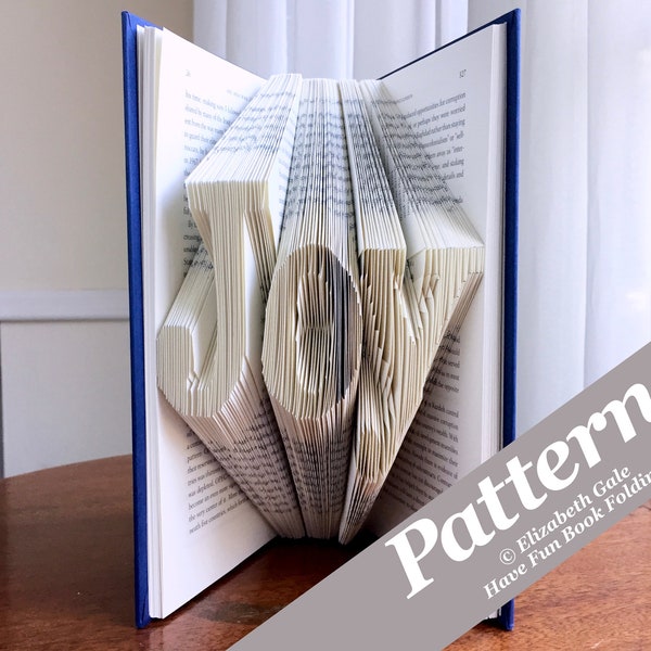 JOY Book Folding Pattern — 150 Folds (300 numbered pages). PDF digital download. Includes free How-To Guide with 3 free patterns.