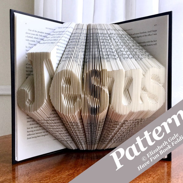 JESUS Book Folding Pattern — 235 Folds (470 numbered pages). PDF Digital Download. Includes free How-To Guide containing 3 free patterns.
