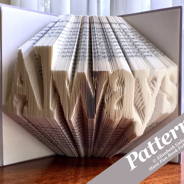 ALWAYS Book Folding Pattern — 285 Folds (570 numbered pages). PDF digital download. Includes free How-To Guide with 3 free patterns.