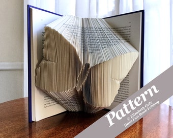 BUTTERFLY Book Folding Pattern — 225 Folds (450 numbered pages).  PDF digital download. Includes free How-To Guide with 3 free patterns.