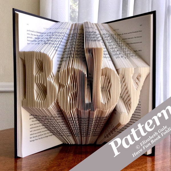 BABY Book Folding Pattern — 200 Folds (400 numbered pages). PDF digital download. Includes free How-To Guide with 3 free patterns.