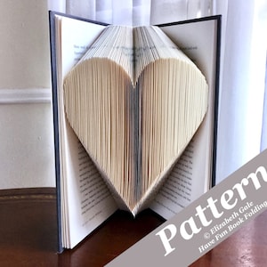 CLASSIC HEART Book Folding Pattern 97 Folds 194 numbered pages. PDF digital download. Includes free How-To Guide with 3 free patterns. image 1