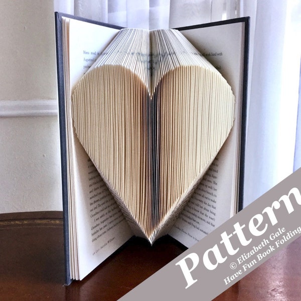 CLASSIC HEART Book Folding Pattern — 97 Folds (194 numbered pages). PDF digital download. Includes free How-To Guide with 3 free patterns.