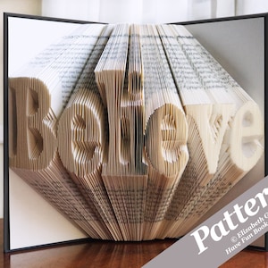 BELIEVE Book Folding Pattern — 325 pieghe (650 pagine numerate). Download digitale PDF. Include una guida pratica gratuita con 3 modelli gratuiti.
