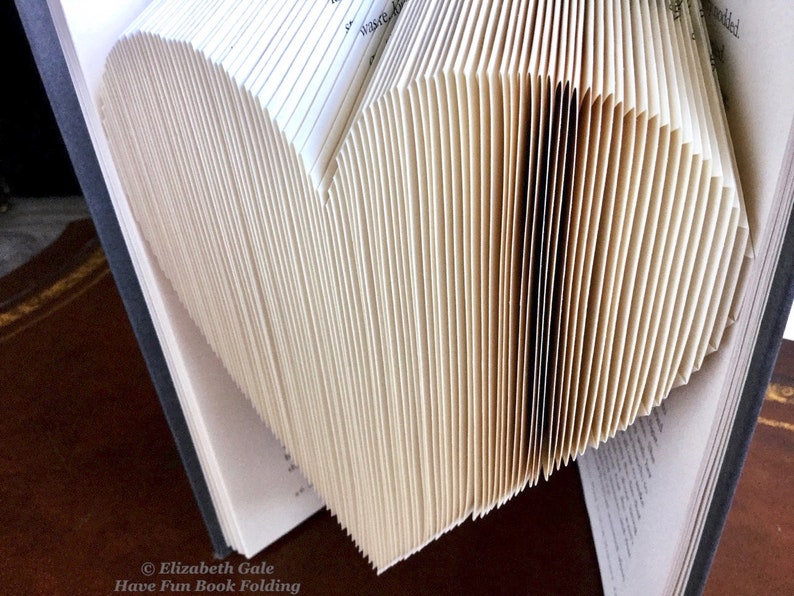 CLASSIC HEART Book Folding Pattern 97 Folds 194 numbered pages. PDF digital download. Includes free How-To Guide with 3 free patterns. image 5