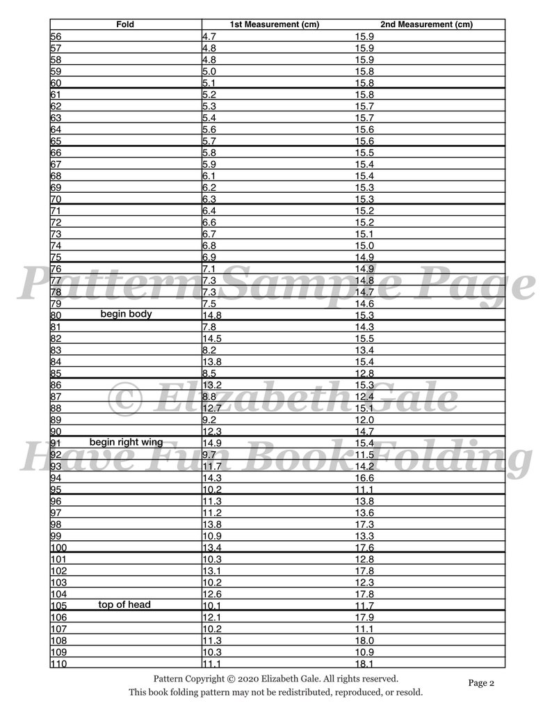 BUTTERFLY Book Folding Pattern 225 Folds 450 numbered pages. PDF digital download. Includes free How-To Guide with 3 free patterns. image 7