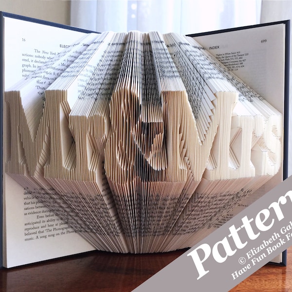 MR & MRS  Book Folding Pattern — 308 Folds (616 numbered pages). PDF Digital Download. Includes free How-To Guide containing 3 free patterns