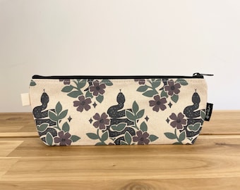 Garden Snakes Pencil Pouch  - Screen Printed - Zipper Pouch