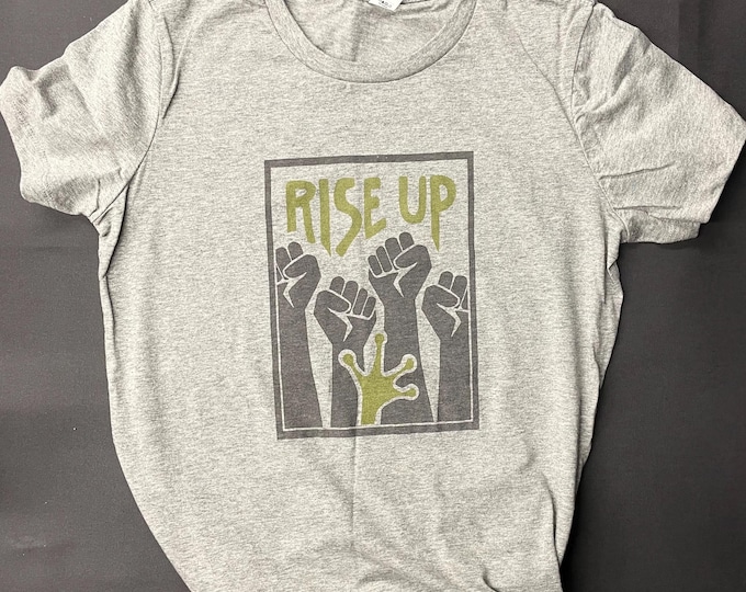 Rise Up Frog T-Shirt: Hand Screen Printed Graphic Tee