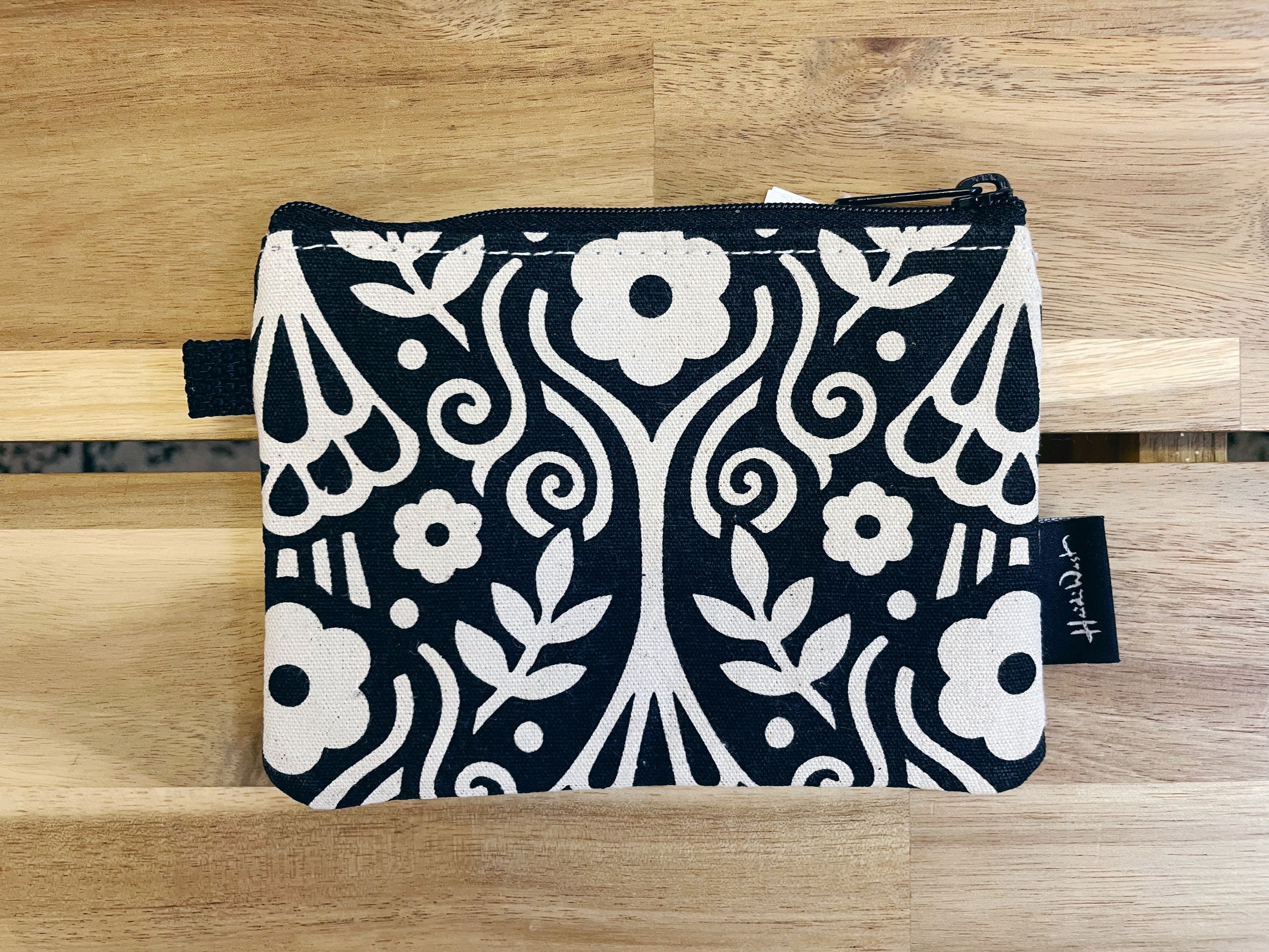 Zipper Pouch - Hands Pattern - Black & Cream — Ivy House Design