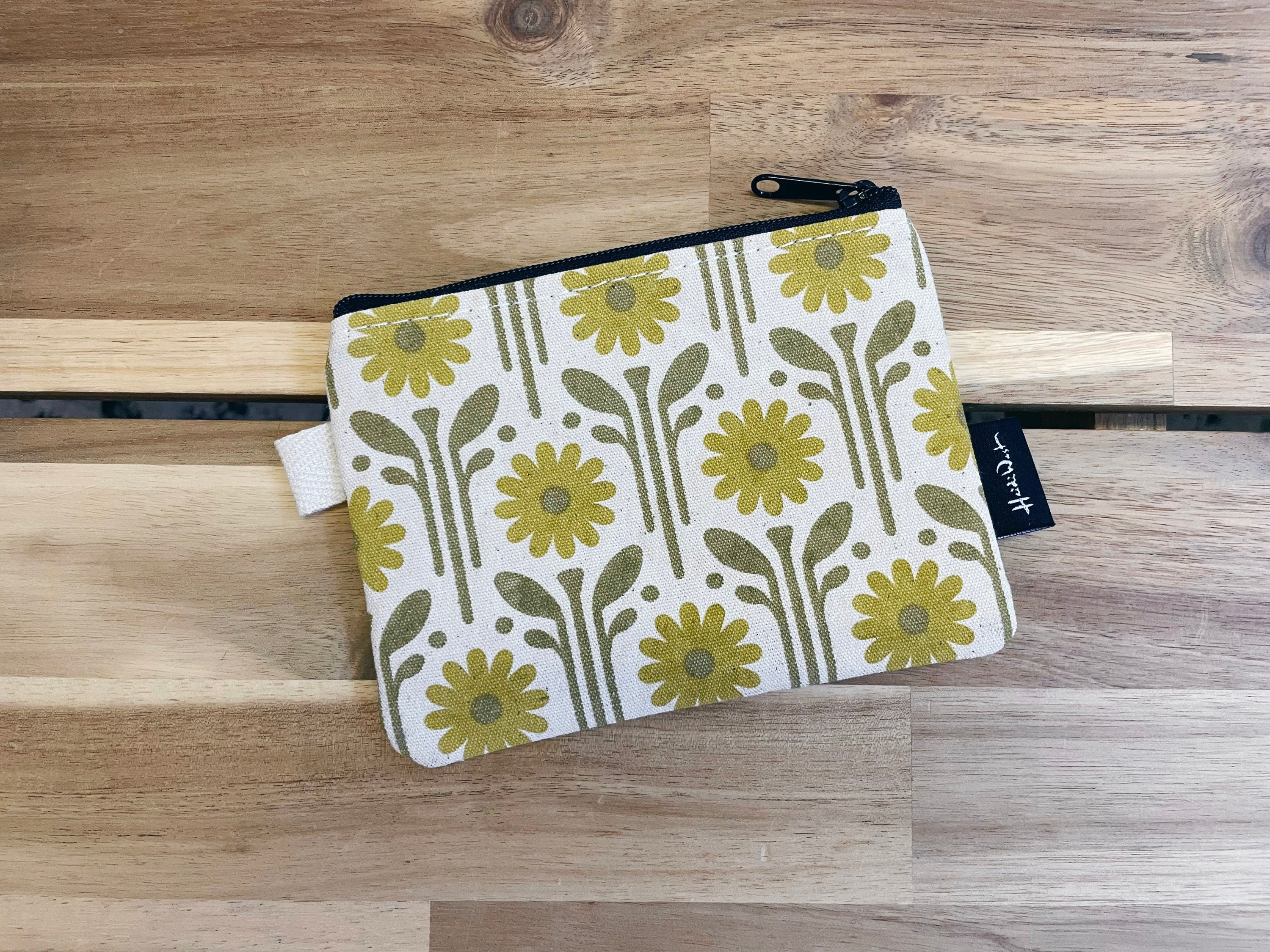 April Daisies Zipper Pouch - Zipper Wallet - Screen Printed