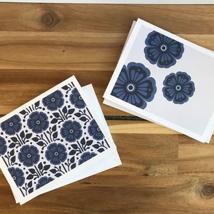 Tarjetas de felicitación Violetas de febrero - A2 - Juego de 6 tarjetas en blanco - Flores